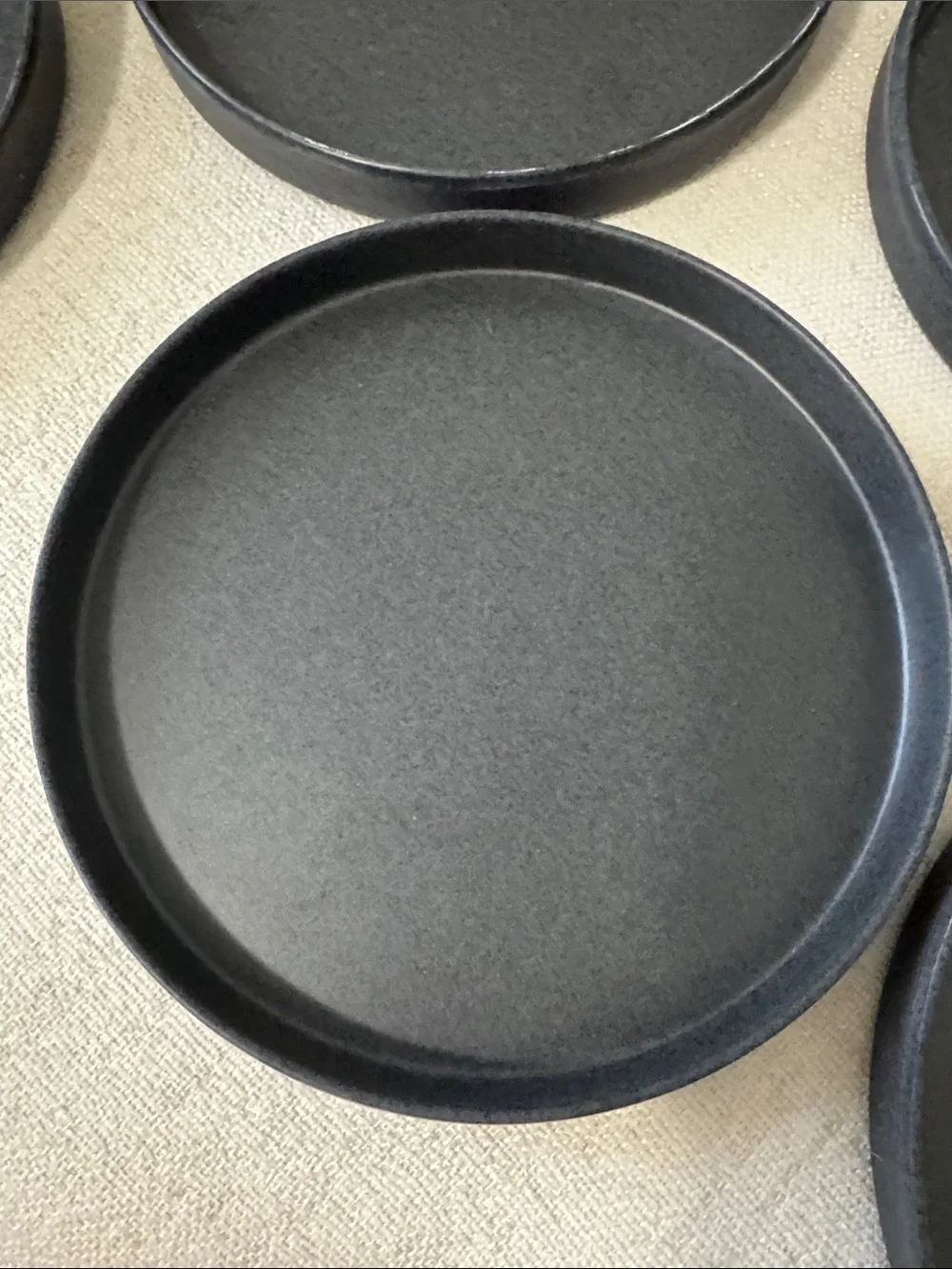 Pottery Barn Blackish Gray Round Serving Trays - Set of 5